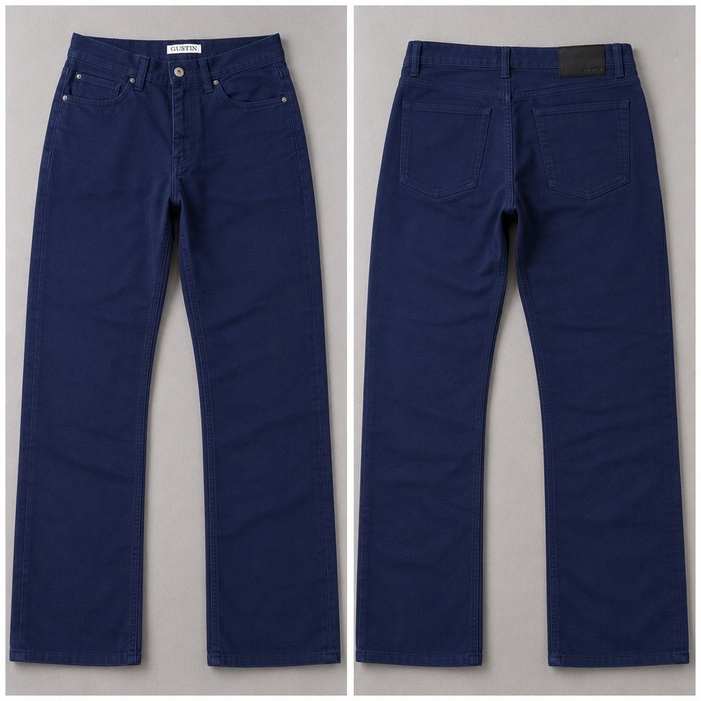 Gustin Jeans Mens 33x32 NAVY  Slim Straight Canvas 5 Pocket Made USA Pants #359